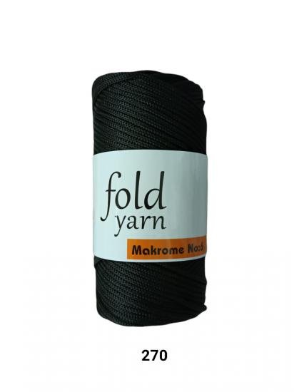 Fold Yarn Polyester Makrome İpi No:6 Siyah 270